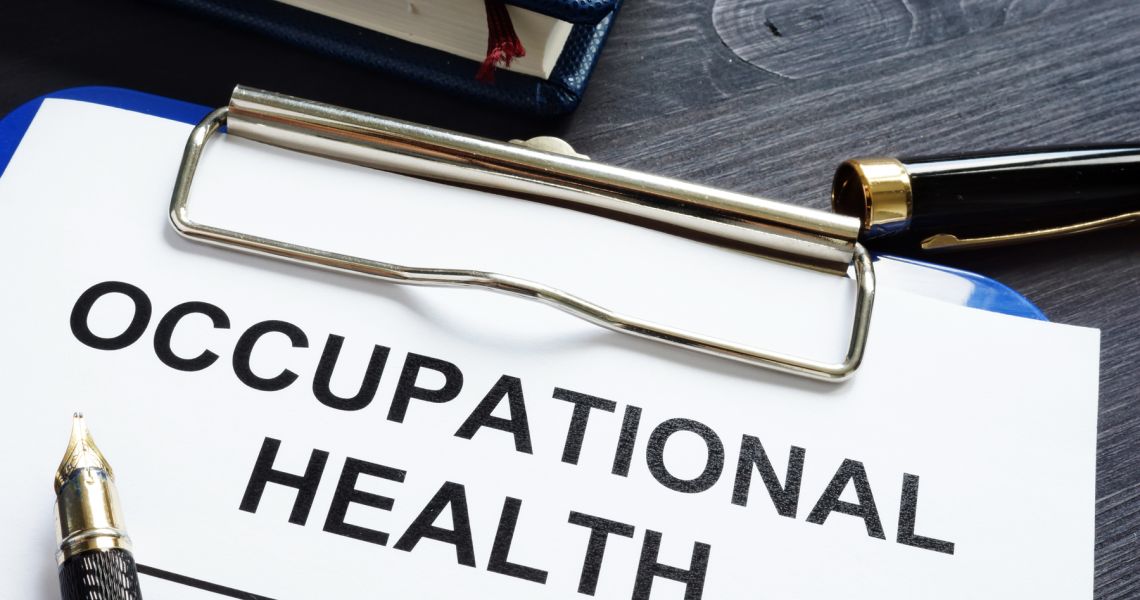 Clipboard with paper saying Occupational Health