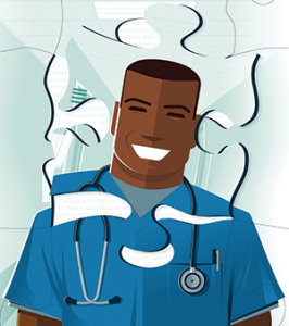 Illustration of smiling doctor