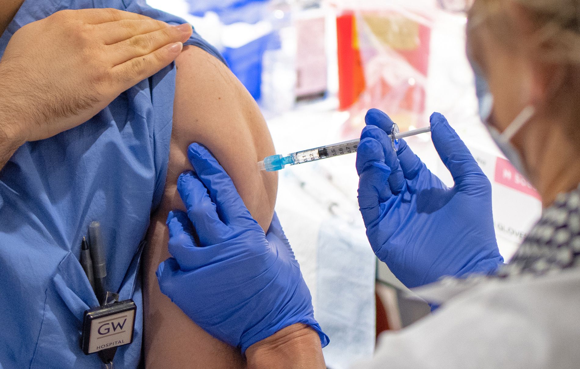 COVID-19 vaccine being administered